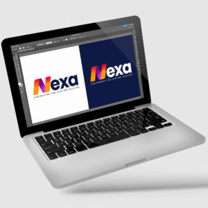 Logo aux couleurs flash pour la société NEXA
