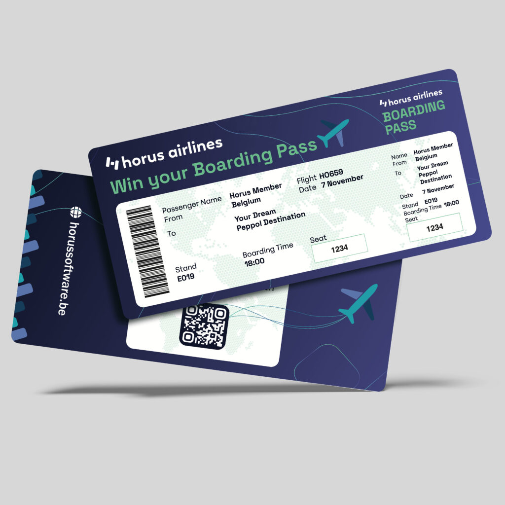 design d'un boarding pass pour un concours Horus